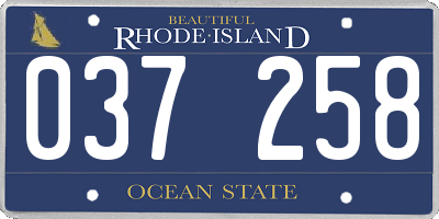 RI license plate 037258
