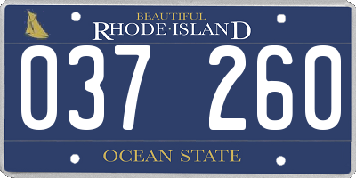 RI license plate 037260