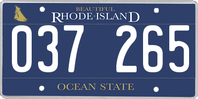 RI license plate 037265