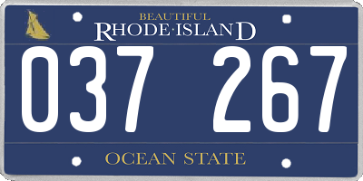 RI license plate 037267