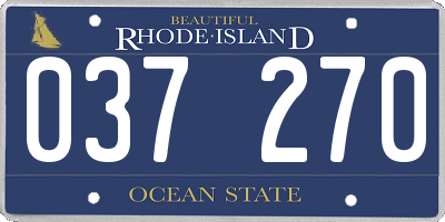 RI license plate 037270
