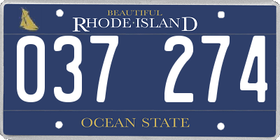 RI license plate 037274