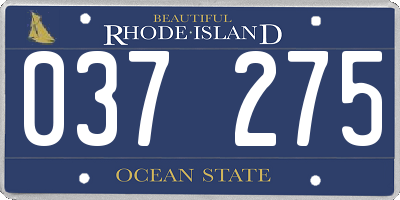 RI license plate 037275