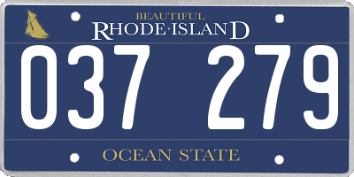 RI license plate 037279