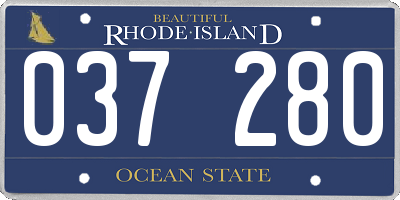 RI license plate 037280