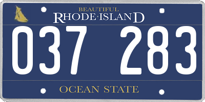 RI license plate 037283