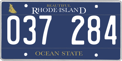 RI license plate 037284