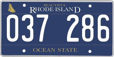 RI license plate 037286