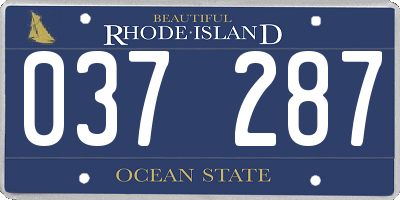 RI license plate 037287