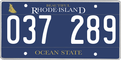 RI license plate 037289