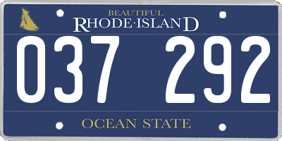 RI license plate 037292