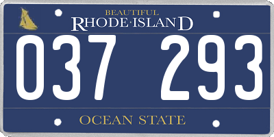 RI license plate 037293