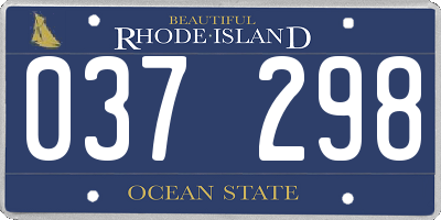 RI license plate 037298
