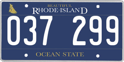 RI license plate 037299