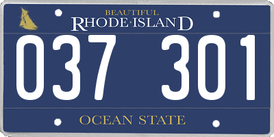 RI license plate 037301