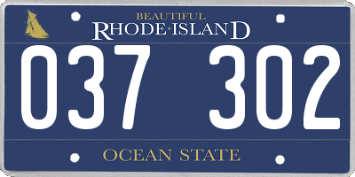 RI license plate 037302