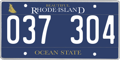 RI license plate 037304