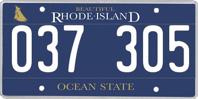 RI license plate 037305