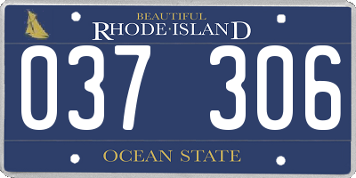 RI license plate 037306