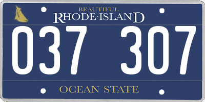 RI license plate 037307