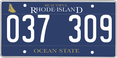 RI license plate 037309