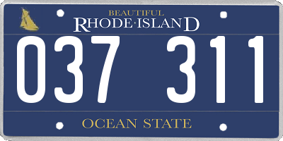 RI license plate 037311