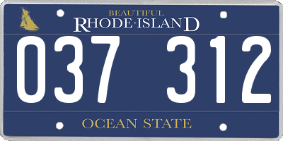 RI license plate 037312