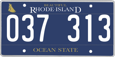 RI license plate 037313