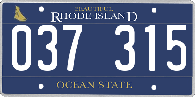 RI license plate 037315