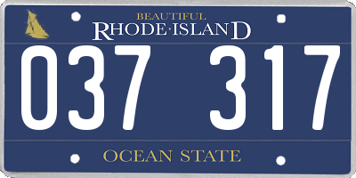 RI license plate 037317