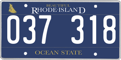 RI license plate 037318