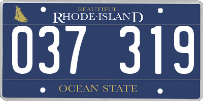 RI license plate 037319