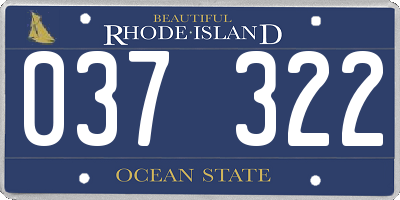 RI license plate 037322