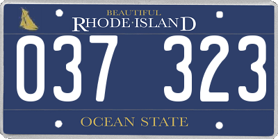 RI license plate 037323