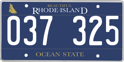RI license plate 037325