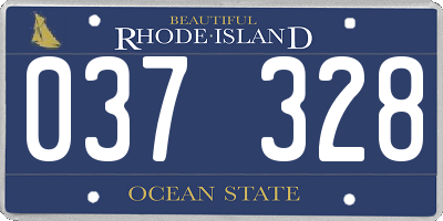 RI license plate 037328