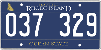 RI license plate 037329