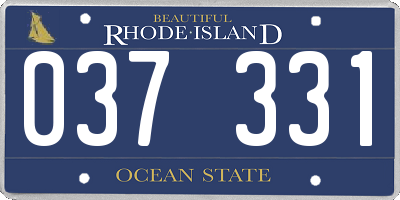 RI license plate 037331