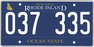 RI license plate 037335