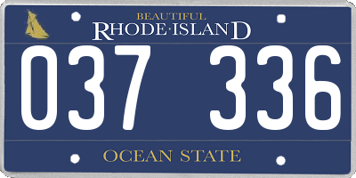 RI license plate 037336