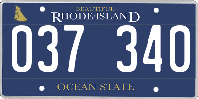 RI license plate 037340