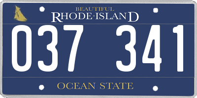 RI license plate 037341