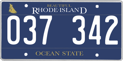 RI license plate 037342