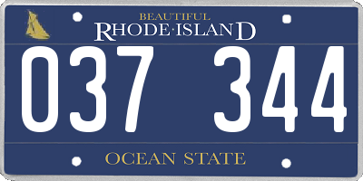 RI license plate 037344
