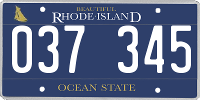 RI license plate 037345