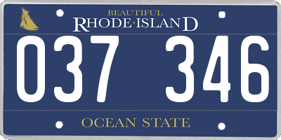 RI license plate 037346
