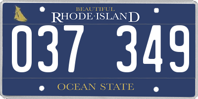 RI license plate 037349