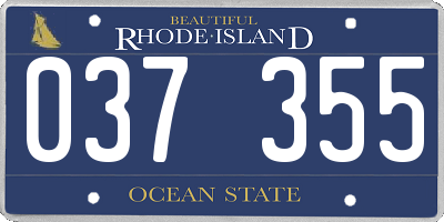 RI license plate 037355