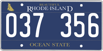 RI license plate 037356