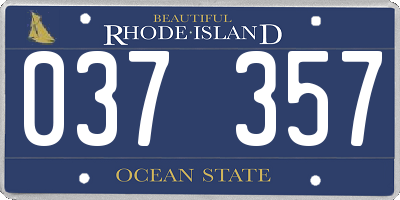 RI license plate 037357